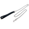 The Red Laisse de chien en cuir noir